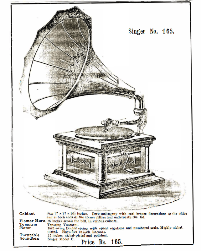 Singer Talking Machine, Singer No. 165