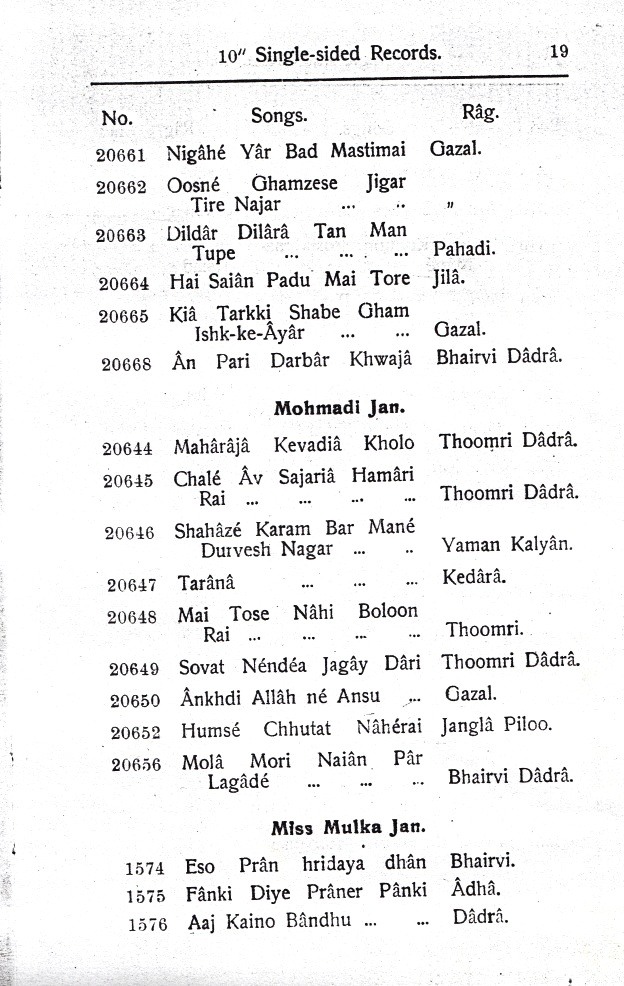 Beka Record Catalogue, India, December 1930