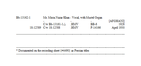 Mr. Mirza Nazar Khan, Discography, Page 2