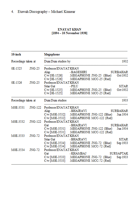 Etawah Discography, by Michael Kinnear, Page 4