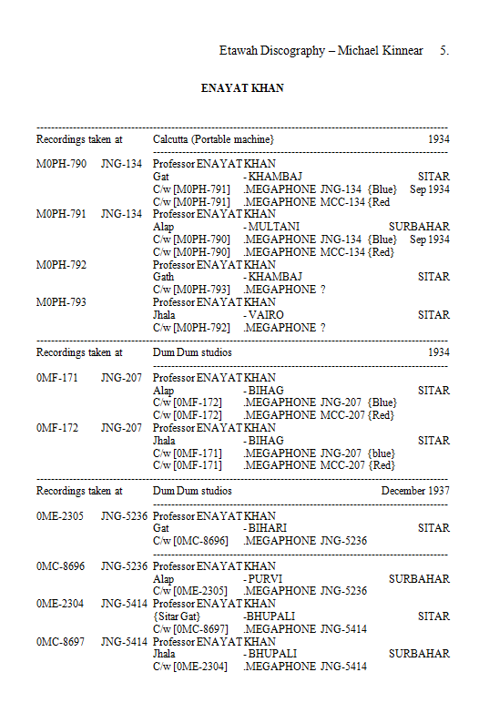 Etawah Discography, by Michael Kinnear, Page 5
