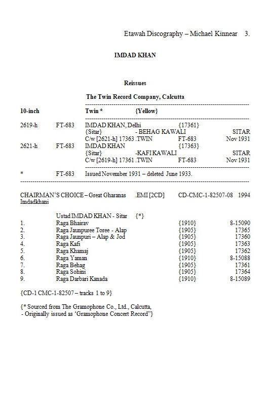 Etawah Discography, by Michael Kinnear, Page 3