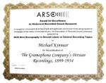 ARSC Award for Excellence, The Gramophone Company's Persian Recordings, 1899 to 1934