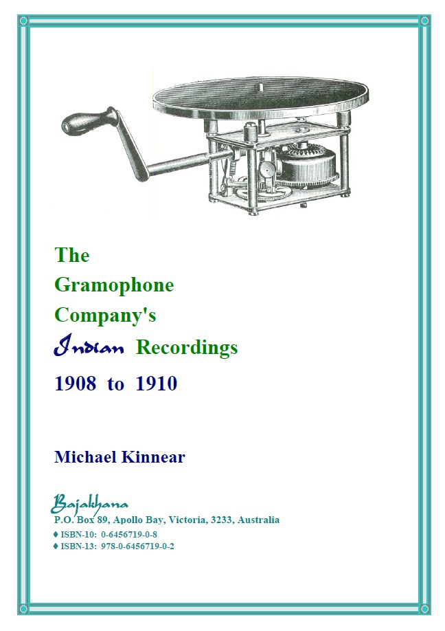 The Gramophone Company's Indian Recordings, 1908 to 1910