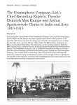 The Gramophone Company, Ltd.'s Chief Recording Experts, India and Asia: 1910-1915