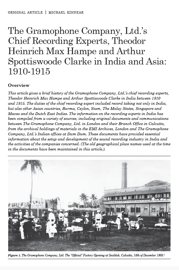The Gramophone Company's Chief Recording Experts, 1910-1915