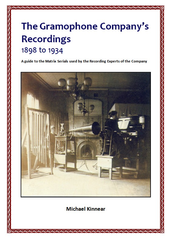 The Gramophone Company's Recordings, 1898 to 1934 The Gramophone Company's Recordings, 1898 to 1934, Front Cover
