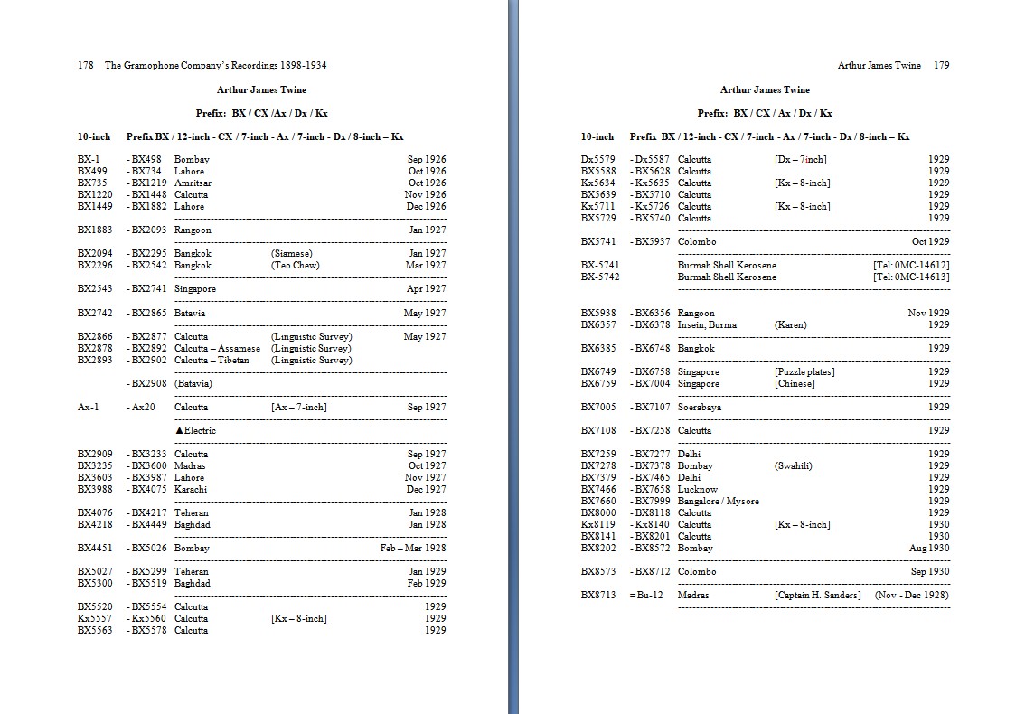 The Gramophone Company's Recordings, 1898 to 1934 - p.178-179