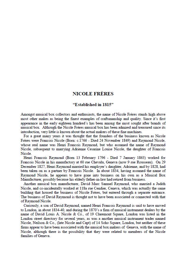 Nicole Record - A Discography and History